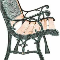TECTAKE Banc De Jardin En Bois Et Fonte 128 Cm X 51 Cm X 73 Cm - Motif Tressé - Marron -TECTAKE Soldes 2022 7513998 4