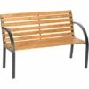TECTAKE Banc De Jardin En Bois Design 119,5 Cm X 62 Cm X 83 Cm Structure En Acier - Marron