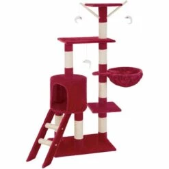 TECTAKE Arbre à Chat DOMINIK 144 cm - Griffoir, Grattoir Geant, Cadre D´escalade Pour Chat