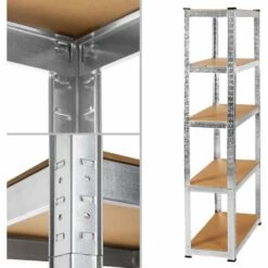 TECTAKE Etagère En Acier De Rangement De Garage Charge Lourde 150 Kg Par Plateau 180 Cm X 90 Cm X 40 Cm - Marron -TECTAKE Soldes 2022 7514031 3