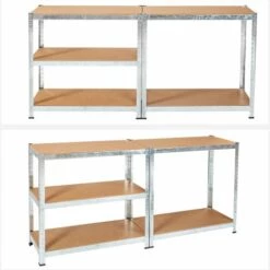 TECTAKE Etagère En Acier De Rangement De Garage Charge Lourde 150 Kg Par Plateau 180 Cm X 90 Cm X 40 Cm - Marron -TECTAKE Soldes 2022 7514031 5