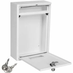 TECTAKE Boite Aux Lettres, Boite Aux Lettres Design Basic, Boite Aux Lettres Acier Murale 215 Mm X 90 Mm X 320 Mm Blanc - Blanc -TECTAKE Soldes 2022 7514042 4