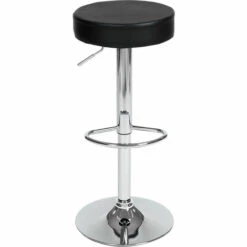 TECTAKE Lot De 2 Tabourets De Bar Ronds Pied En Métal Pivotants Et Réglables En Hauteur 63 Cm - 83,5 Cm Noir - Noir -TECTAKE Soldes 2022 7514065 3