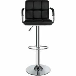 TECTAKE Lot De 2 Chaises De Bar Avec Accoudoirs Pivotantes Et Réglables En Hauteur 62,5 Cm - 82,5 Cm Noir - Noir -TECTAKE Soldes 2022 7514070 3