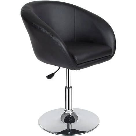 TECTAKE Tabouret De Bar De Cuisine Design Pivotant Réglable En Hauteur 45 Cm à 58 Cm En Acier Chromé Noir - Noir 3 TECTAKE Tabouret De Bar De Cuisine Design Pivotant Réglable En Hauteur 45 Cm à 58 Cm En Acier Chromé Noir - Noir
