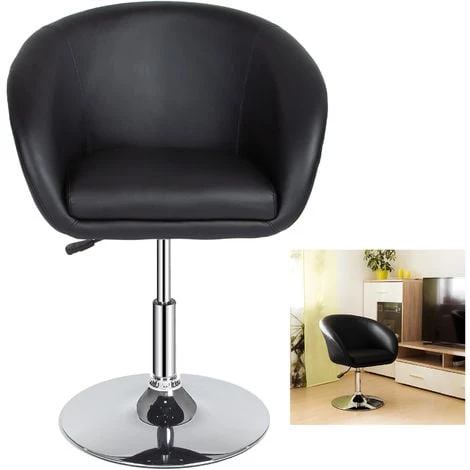 TECTAKE Tabouret De Bar De Cuisine Design Pivotant Réglable En Hauteur 45 Cm à 58 Cm En Acier Chromé Noir - Noir 4 TECTAKE Tabouret De Bar De Cuisine Design Pivotant Réglable En Hauteur 45 Cm à 58 Cm En Acier Chromé Noir - Noir – Image 2