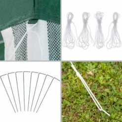 TECTAKE Tonnelle De Jardin Autoportante 3 M X 3 M Structure En Métal Vert - Vert -TECTAKE Soldes 2022 7514096 5