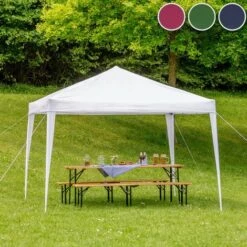 TECTAKE Tonnelle De Jardin Pliante Autoportante 3 M X 3 M Rouge + Sac De Transport - Rouge -TECTAKE Soldes 2022 7514101 3
