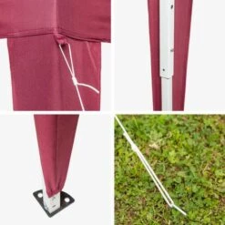 TECTAKE Tonnelle De Jardin Pliante Autoportante 3 M X 3 M Rouge + Sac De Transport - Rouge -TECTAKE Soldes 2022 7514101 5