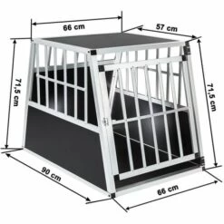 TECTAKE Cage De Transport Pour Chien En Aluminium 66 Cm X 90 Cm X 69,5 Cm Noir - Noir -TECTAKE Soldes 2022 7514102 5