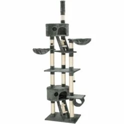 TECTAKE Arbre à Chat HANSI 260 cm - Griffoir, Grattoir Geant, Cadre D´escalade Pour Chat