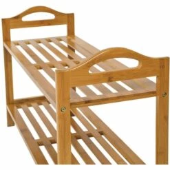 TECTAKE Meuble à Chaussures D'entrée Etagère à Chaussures En Bambou 68 Cm X 25 Cm X 42,5 Cm - Marron -TECTAKE Soldes 2022 7514125 4