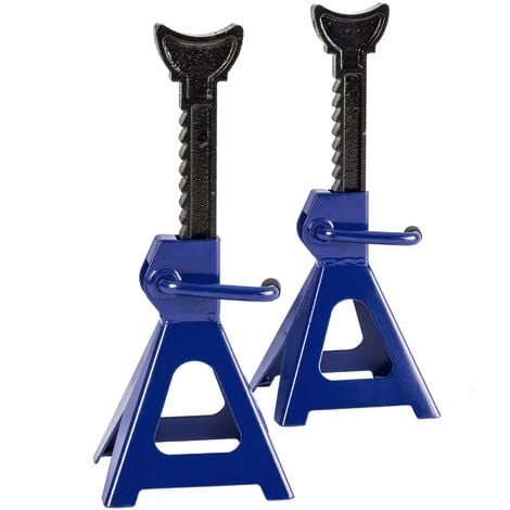 TECTAKE Lot De 2 Chandelles Pour Voiture - Capacité 3 Tonnes / élément - Espace De Levage : 285 Mm à 425 Mm Bleu - Bleu 3 TECTAKE Lot De 2 Chandelles Pour Voiture - Capacité 3 Tonnes / élément - Espace De Levage : 285 Mm à 425 Mm Bleu - Bleu