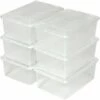 TECTAKE 6 Boites De Rangement En Plastique Transparent 33 Cm X 23 Cm X 12 Cm - Blanc Transparent -TECTAKE Soldes 2022 7514140 1