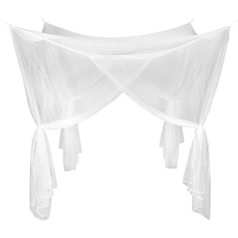 TECTAKE Moustiquaire Pour Lit En Polyester Anti Insectes 220 Cm X 200 Cm X 210 Cm Blanc - Blanc 3 TECTAKE Moustiquaire Pour Lit En Polyester Anti Insectes 220 Cm X 200 Cm X 210 Cm Blanc - Blanc
