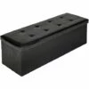 TECTAKE Banc Coffre De Rangement Pliable Multifonction 110 Cm X 38 Cm X 38 Cm Noir - Noir -TECTAKE Soldes 2022 7514177 1