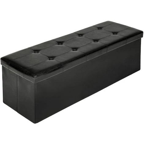 TECTAKE Banc Coffre De Rangement Pliable Multifonction 110 Cm X 38 Cm X 38 Cm Noir - Noir 3 TECTAKE Banc Coffre De Rangement Pliable Multifonction 110 Cm X 38 Cm X 38 Cm Noir - Noir