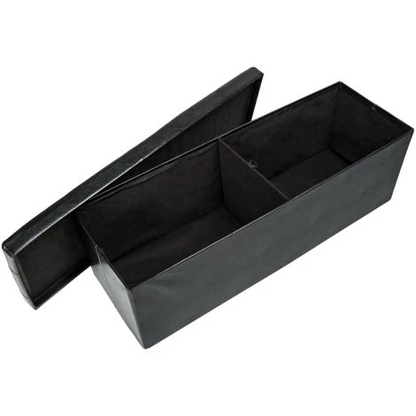 TECTAKE Banc Coffre De Rangement Pliable Multifonction 110 Cm X 38 Cm X 38 Cm Noir - Noir 4 TECTAKE Banc Coffre De Rangement Pliable Multifonction 110 Cm X 38 Cm X 38 Cm Noir - Noir – Image 2