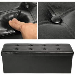 TECTAKE Banc Coffre De Rangement Pliable Multifonction 110 Cm X 38 Cm X 38 Cm Noir - Noir 8 TECTAKE Banc Coffre De Rangement Pliable Multifonction 110 Cm X 38 Cm X 38 Cm Noir - Noir -TECTAKE Soldes 2022 7514177 3