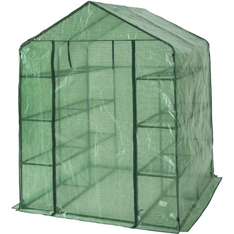 TECTAKE Serre De Jardin 2,1 M² + Bâche Armée Vert - Vert 4 TECTAKE Serre De Jardin 2,1 M² + Bâche Armée Vert - Vert – Image 2