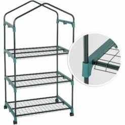 TECTAKE Serre De Jardin 0,36 M² Avec Bâche Souple Transparent - Blanc Transparent -TECTAKE Soldes 2022 7514193 3