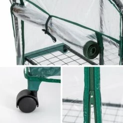 TECTAKE Serre De Jardin 0,36 M² Avec Bâche Souple Transparent - Blanc Transparent -TECTAKE Soldes 2022 7514193 4