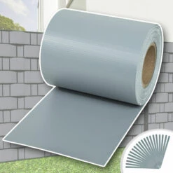 TECTAKE Brise Vue Brise Vent Film Anti Regards PVC En Rouleau De 35 M X 19 Cm Pour Clôture + Fixations Gris - Gris -TECTAKE Soldes 2022 7514196 3