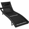 TECTAKE Transat De Jardin En Résine Tressée 211 Cm X 69 Cm X 94 Cm Noir + Coussin - Noir -TECTAKE Soldes 2022 7514257 1