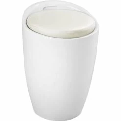 TECTAKE Tabouret Coffre De Rangement 18 Litres Siège Multifonction à 36 Cm X 51 Cm Blanc - Blanc