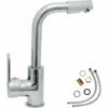 TECTAKE Robinet Mitigeur De Lavabo Pour Cuisine Design Laiton Chromé Pivotant ? 360° + Flexibles 15,5 Cm X 4,5 Cm X 28,5 Cm - Gris -TECTAKE Soldes 2022 7514313 1