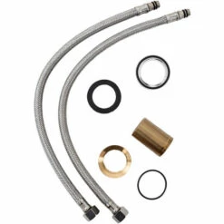 TECTAKE Robinet Mitigeur De Lavabo Pour Cuisine Design Laiton Chromé Pivotant ? 360° + Flexibles 15,5 Cm X 4,5 Cm X 28,5 Cm - Gris -TECTAKE Soldes 2022 7514313 5