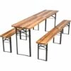 TECTAKE 1 Table Et 2 Bancs En Bois De Jardin Pliants 219 Cm X 50,5 Cm X 77,5 Cm Marron - Marron -TECTAKE Soldes 2022 7514339 1