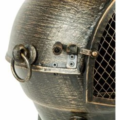 TECTAKE Brasero Mexicain En Fonte De Jardin Avec Cheminée Et Grilles 52 Cm X 44 Cm X 115 Cm - Gris -TECTAKE Soldes 2022 7514346 5