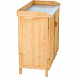 TECTAKE Armoire De Jardin Basse En Bois 98 Cm X 48 Cm X 95 Cm Marron - Marron -TECTAKE Soldes 2022 7514348 3