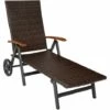 TECTAKE Chaise Longue Pliante Réglable En Aluminium Et Résine Tressée 194 Cm X 77 Cm X 64 Cm Marron - Marron 2 TECTAKE Chaise Longue Pliante Réglable En Aluminium Et Résine Tressée 194 Cm X 77 Cm X 64 Cm Marron - Marron -TECTAKE Soldes 2022 7514355 1