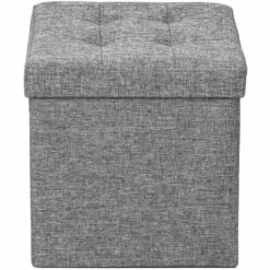 TECTAKE Tabouret Siège Pouf Coffre De Rangement Cube Pliant Rembourré 38 Cm X 38 Cm X 38 Cm Gris Chin? -TECTAKE Soldes 2022 7514360 4