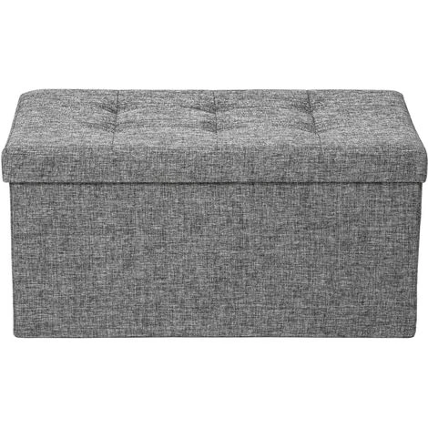 TECTAKE Tabouret Siège Banc Pouf Coffre De Rangement Pliant Rembourré 76 Cm X 38 Cm X 38 Cm Gris Chin? - Gris Clair 5 TECTAKE Tabouret Siège Banc Pouf Coffre De Rangement Pliant Rembourré 76 Cm X 38 Cm X 38 Cm Gris Chin? - Gris Clair – Image 3