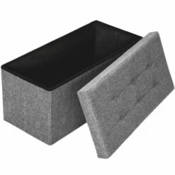 TECTAKE Tabouret Siège Banc Pouf Coffre De Rangement Pliant Rembourré 76 Cm X 38 Cm X 38 Cm Gris Chin? - Gris Clair 10 TECTAKE Tabouret Siège Banc Pouf Coffre De Rangement Pliant Rembourré 76 Cm X 38 Cm X 38 Cm Gris Chin? - Gris Clair -TECTAKE Soldes 2022 7514361 4