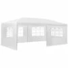TECTAKE Tonnelle De Jardin Autoportante 6 M X 3 M Avec 5 Rideaux Structure En Métal Blanc - Blanc -TECTAKE Soldes 2022 7514399 1