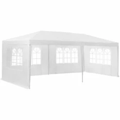 TECTAKE Tonnelle De Jardin Autoportante 6 M X 3 M Avec 5 Rideaux Structure En Métal Blanc - Blanc -TECTAKE Soldes 2022 7514399 3