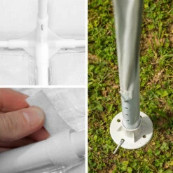 TECTAKE Tonnelle De Jardin Autoportante 6 M X 3 M Avec 5 Rideaux Structure En Métal Blanc - Blanc -TECTAKE Soldes 2022 7514399 5