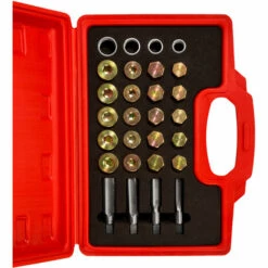 TECTAKE Kit De Réparation De Filetage Des Boîtes De Vitesse Et Carters Avec 20 Bouchons De Vidange M13, M15, M17 Et M20 - Argent -TECTAKE Soldes 2022 7514417 3