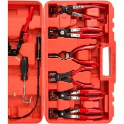 TECTAKE Coffret De Pinces ? Colliers Et Tournevis 10 Pièces Rouge - Noir/rouge -TECTAKE Soldes 2022 7514424 3