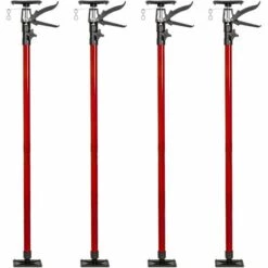 TECTAKE Lot De 4 Etais Télescopiques De Soutien à Gâchette Réglables De 115 Cm à 290 Cm Rouge