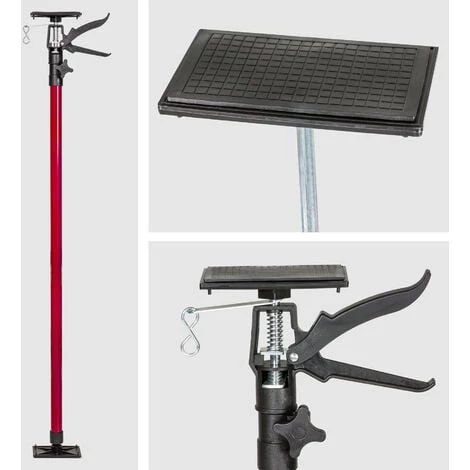 TECTAKE Lot De 4 Etais Télescopiques De Soutien à Gâchette Réglables De 115 Cm à 290 Cm Rouge 3 TECTAKE Lot De 4 Etais Télescopiques De Soutien à Gâchette Réglables De 115 Cm à 290 Cm Rouge – Image 2