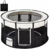 TECTAKE Parc Pour Chien Chiot Chat Pliable En Polyester 114 Cm ? X 60,5 Cm Noir - Noir -TECTAKE Soldes 2022 7514467 1