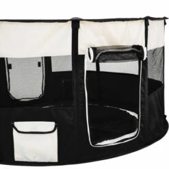 TECTAKE Parc Pour Chien Chiot Chat Pliable En Polyester 114 Cm ? X 60,5 Cm Noir - Noir -TECTAKE Soldes 2022 7514467 4