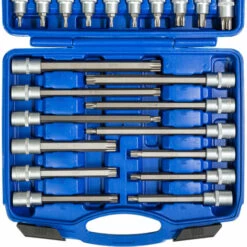 TECTAKE Coffret à Outils 32 Pièces Douilles Torx Et Embouts Longs En Acier Chrome Vanadium - Bleu -TECTAKE Soldes 2022 7514475 3