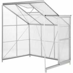 TECTAKE Serre De Jardin Polycarbonate Adoss?e 2,39 M² + 1 Embase En Acier - Blanc Transparent 11 TECTAKE Serre De Jardin Polycarbonate Adoss?e 2,39 M² + 1 Embase En Acier - Blanc Transparent -TECTAKE Soldes 2022 7514489 5