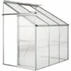 TECTAKE Serre De Jardin Polycarbonate Adoss?e 2,39 M² + 1 Lucarne - Blanc Transparent -TECTAKE Soldes 2022 7514490 1